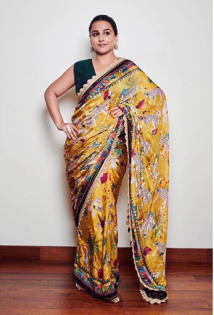 Vidya Balan in yellow saree by devyani Mehrotra for shernbi promotions 2 Vidya Balan in yellow saree by devyani Mehrotra for shernbi promotions-2
