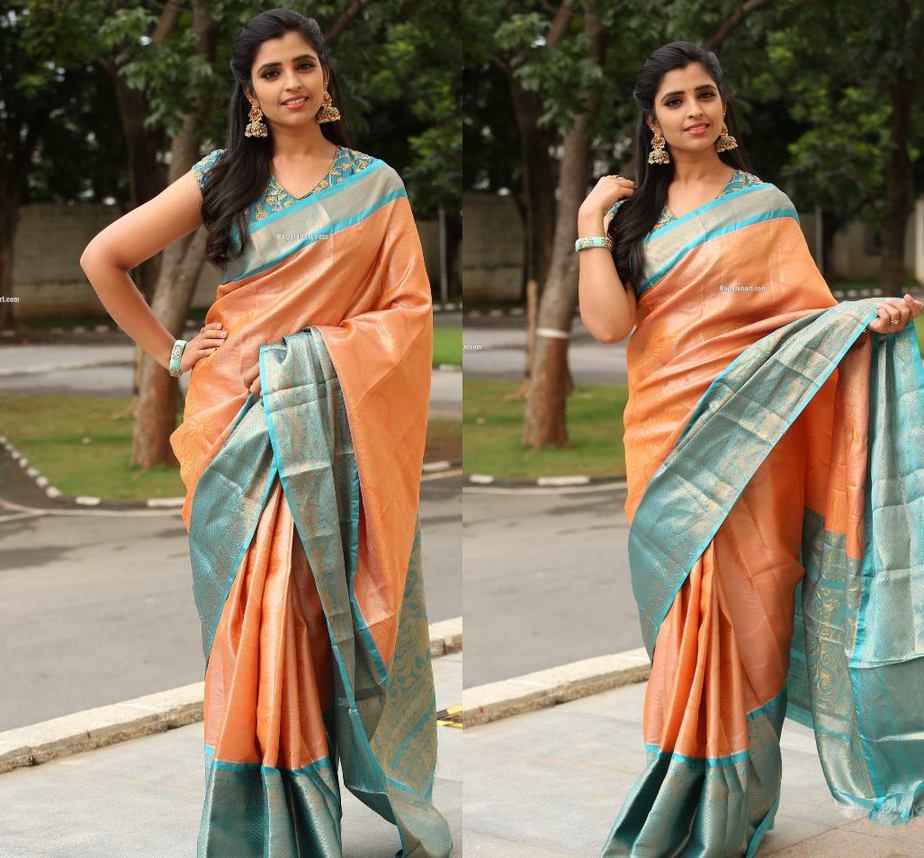 Syamala in a salmon pink pattu saree for style collections by Padma for thalaivi pre release event 3 Syamala in a salmon pink pattu saree for style collections by Padma for thalaivi pre-release event-3
