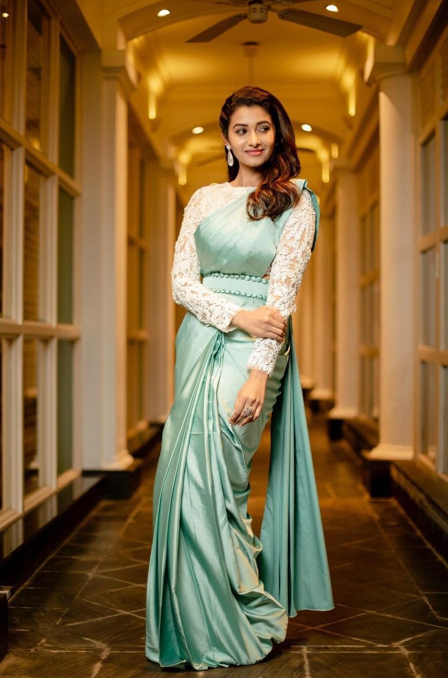 Priya Bhavani shankar in a mint green saree by Ashwini Thiyagarajan for ohmanna penne pre release 1 Priya Bhavani shankar in a mint green saree by Ashwini Thiyagarajan for ohmanna penne pre-release-1