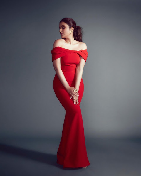 Parineeti Chopra looks nice in a red dress Flipkart