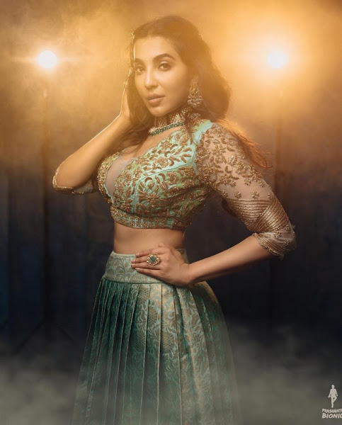 Parvati Nair Allurin Poses in Shiny Dress Flipkart