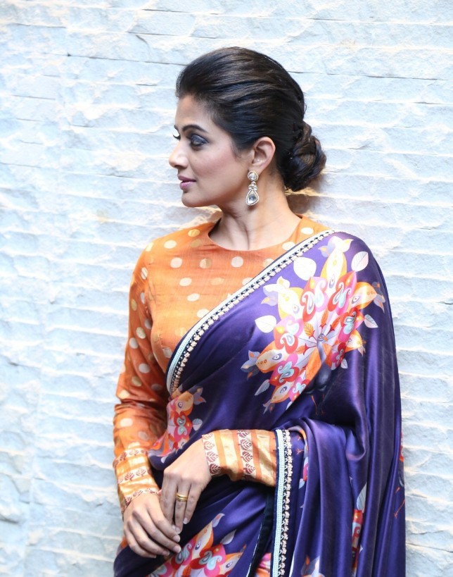 Priya Mani Raj in a royal blue saree at Bhama Kapalam trailer launch 3 Priya Mani Raj in a royal blue saree at Bhama Kapalam trailer launch-3