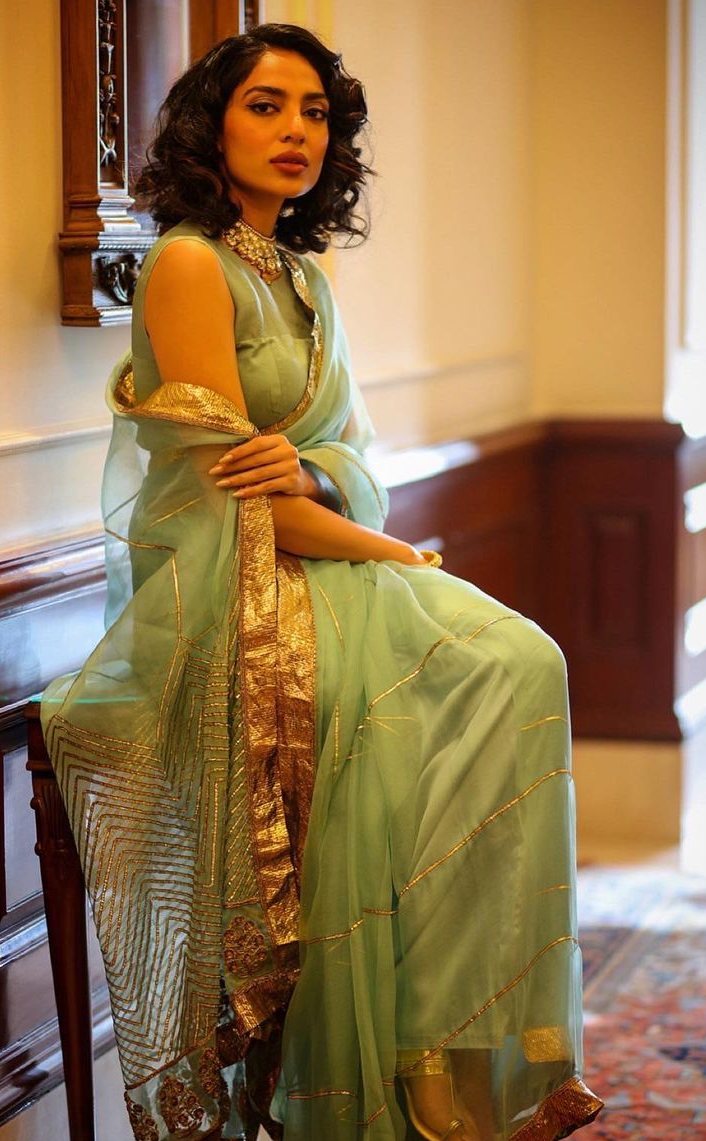 sobitha dhilpala in blue saree by raw mango for ps1 1 sobitha dhilpala in blue saree by raw mango for ps1-1