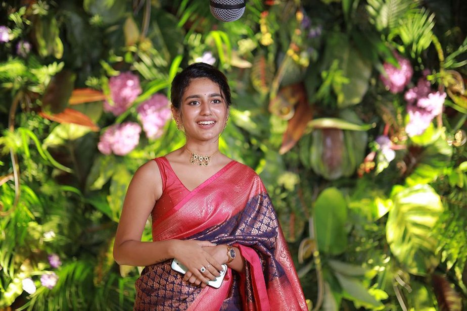 priya prakash varrier in a purple saree for an event2 priya prakash varrier in a purple saree for an event2