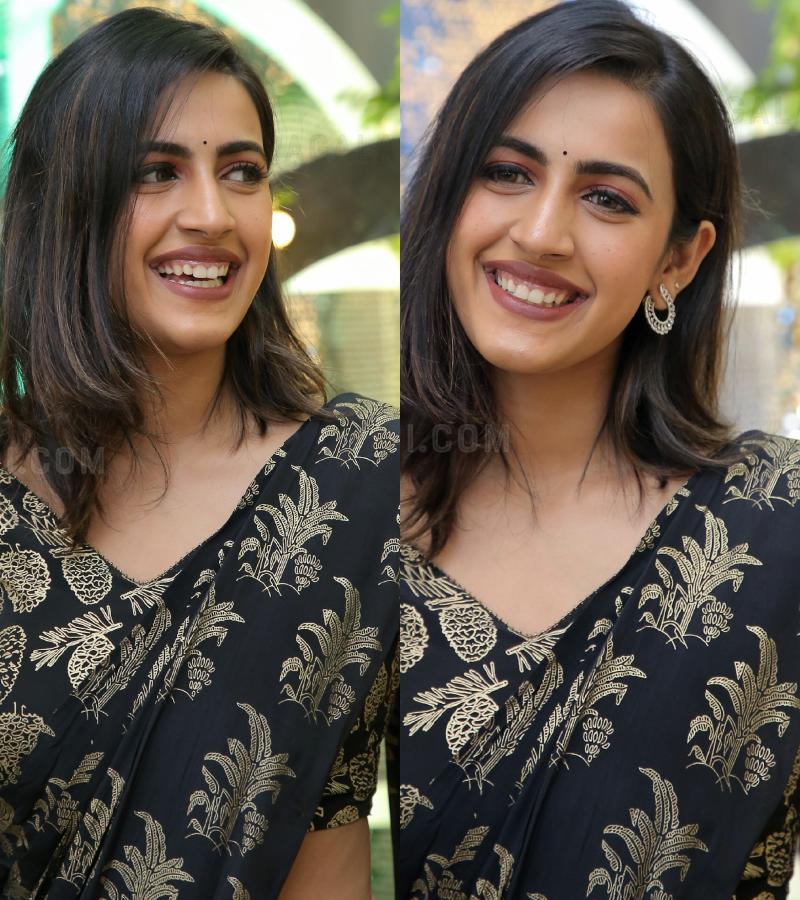 niharika konidela in a black saree at hi city exhibition2 niharika konidela in a black saree at hi city exhibition2