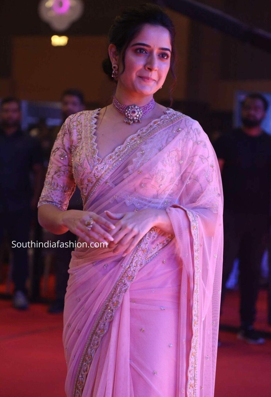 Ashika Ranganath at “Amigos” pre-release event! Celebrity Sarees