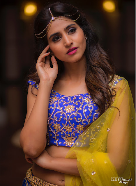 Varshini Sounderajan in a stunning traditional lehenga.