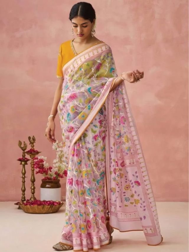 Organza Saree for Wedding Engagement