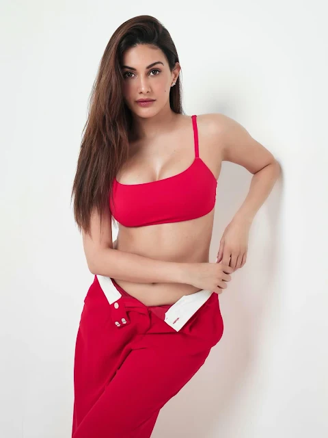 Amyra Dastur Hot Navel in Red Trousers Pics