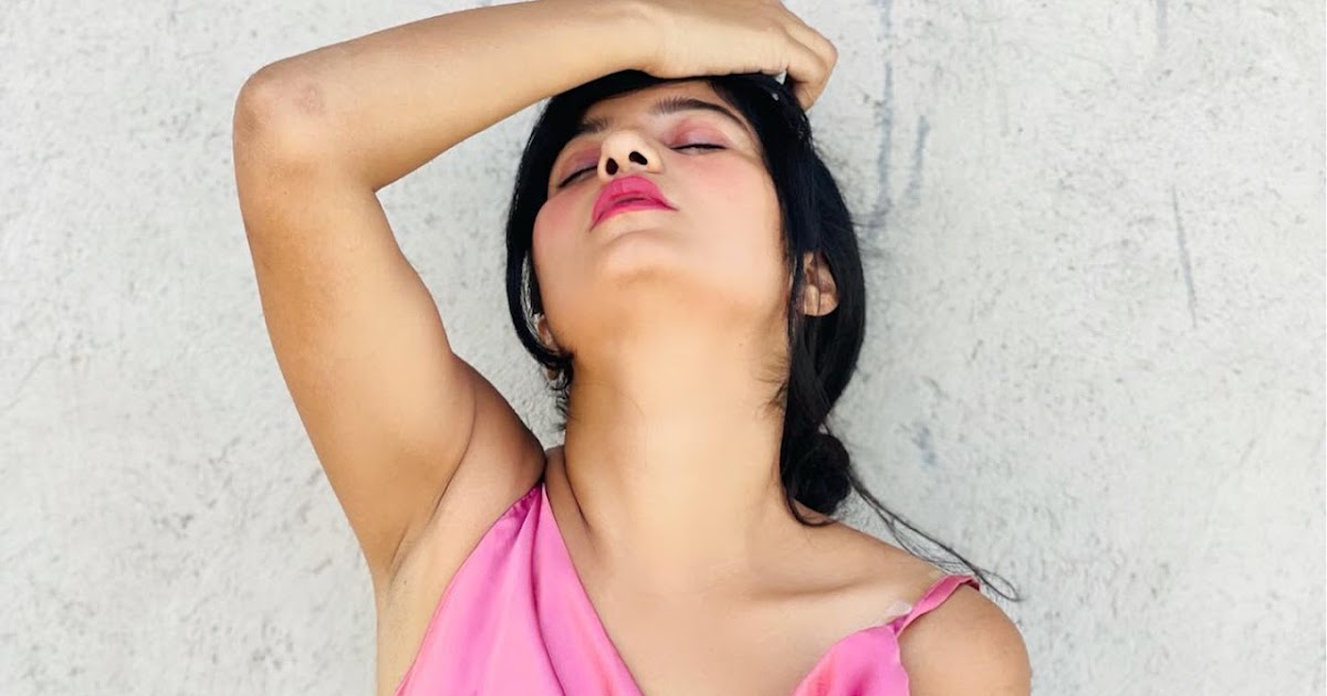 Neha Singh Hot in Pink Satin Slip Dress Celebrity Sarees