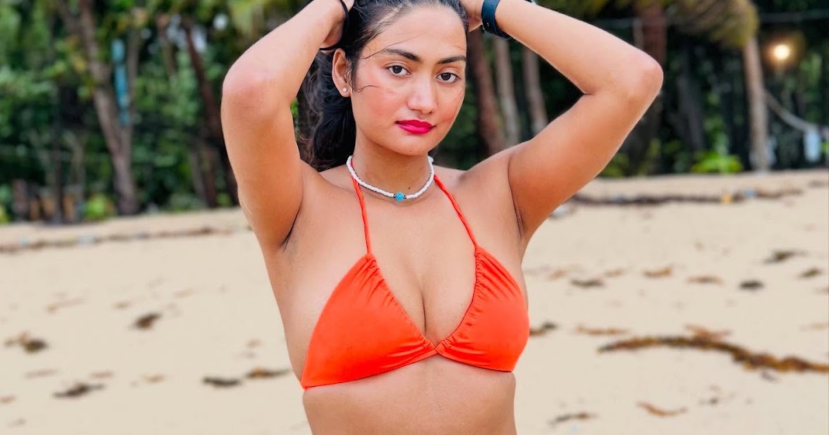 Sital Karki Bold Look in Orange Bikini Celebrity Sarees