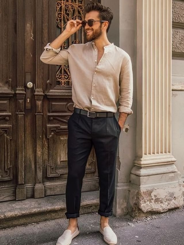 25+ Mens Shirt and Pant Combination Ideas for Every Age Group Shirt with Cropped Pants