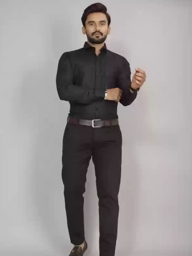 25+ Mens Shirt and Pant Combination Ideas for Every Age Group Black Pant and Black Shirt