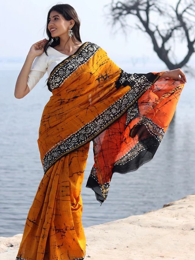 Different Types of Sarees of Different States in India: The Ultimate Guide for Saree Lovers Batik Print Saree from Gujarat