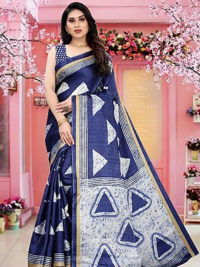 Different Types of Sarees of Different States in India: The Ultimate Guide for Saree Lovers Geometric Printed Saree
