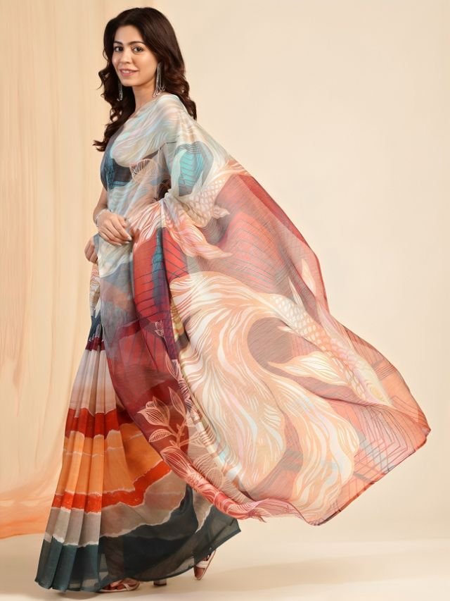 Different Types of Sarees of Different States in India: The Ultimate Guide for Saree Lovers Abstract Print Sarees