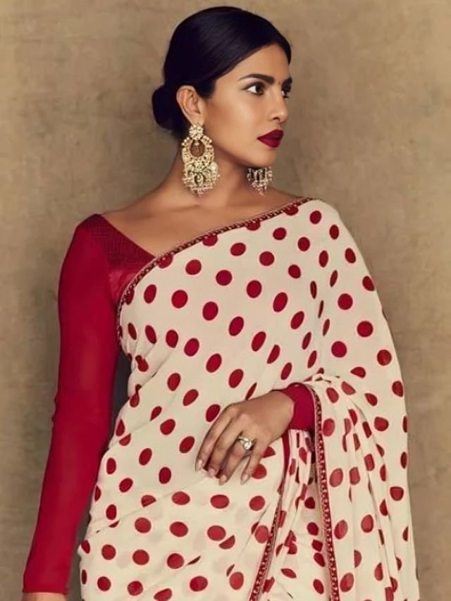 Different Types of Sarees of Different States in India: The Ultimate Guide for Saree Lovers Priyanka Chopra in Polka Dot Saree