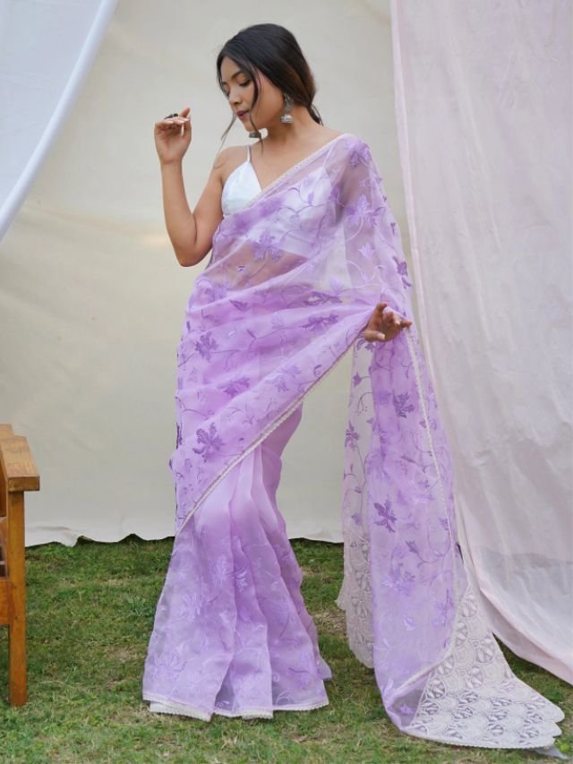 Different Types of Sarees of Different States in India: The Ultimate Guide for Saree Lovers Lavender Saree Color