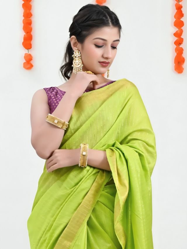 Different Types of Sarees of Different States in India: The Ultimate Guide for Saree Lovers Parrot Green Color Saree