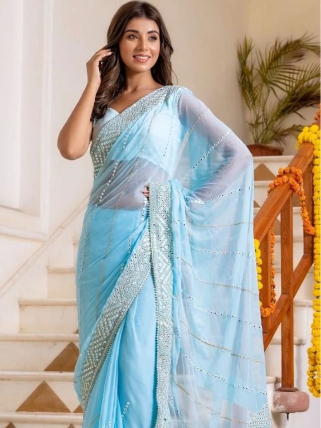 Different Types of Sarees of Different States in India: The Ultimate Guide for Saree Lovers Powder Blue Color Saree