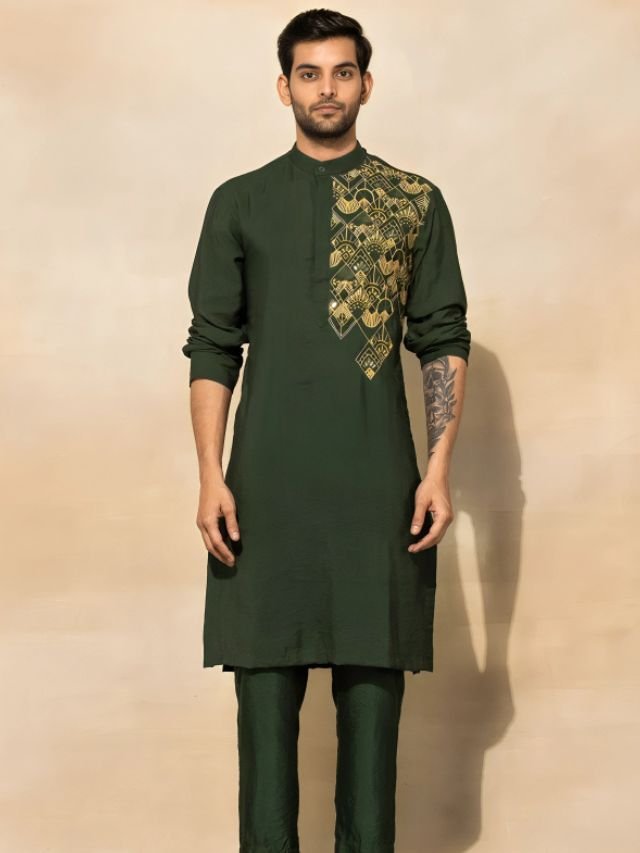 Mens Kurta Colors: What Are in Trend This Year? Olive Green Kurta for Men
