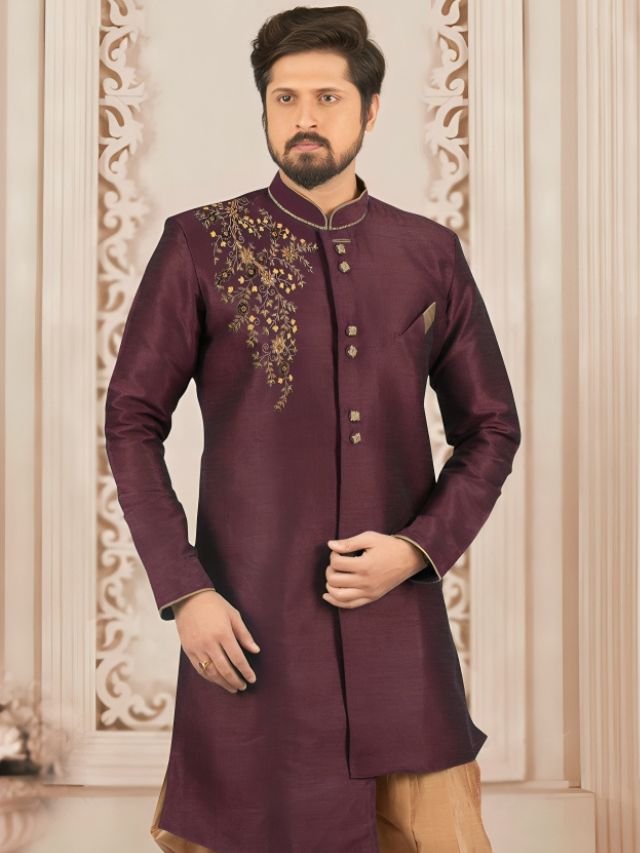 Mens Kurta Colors: What Are in Trend This Year? Warm Wine Color Kurta for Men