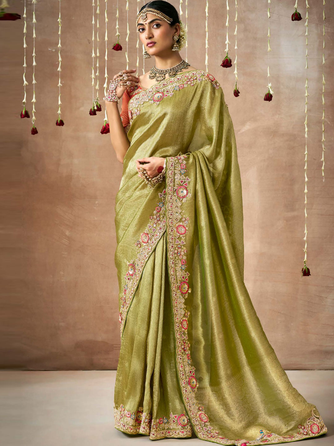 10 Types Of Indian Bridal Sarees Explained (With Prices) India Wedding Saree organza-bridal-saree