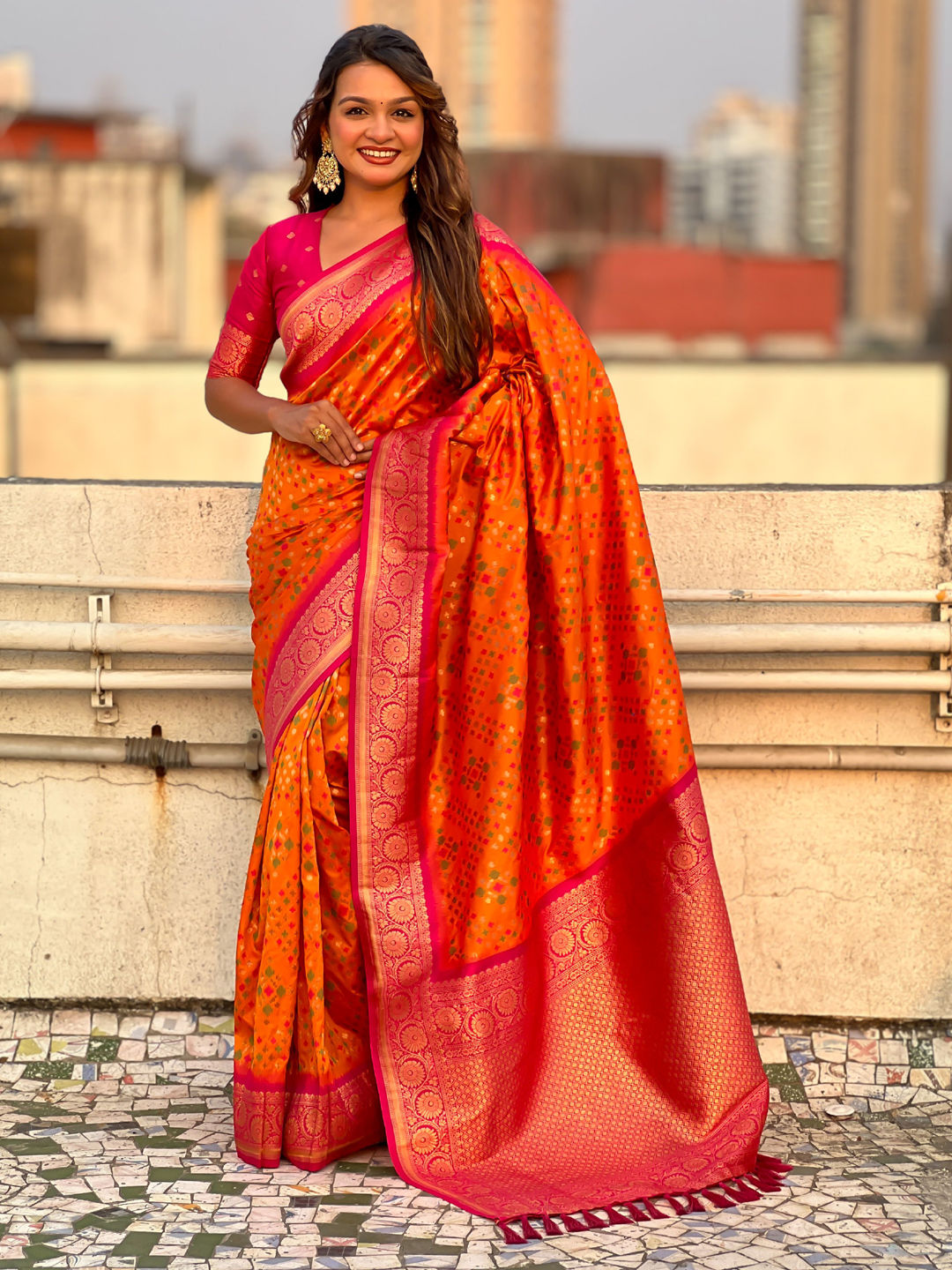 10 Types Of Indian Bridal Sarees Explained (With Prices) India Wedding Saree patola-silk-saree