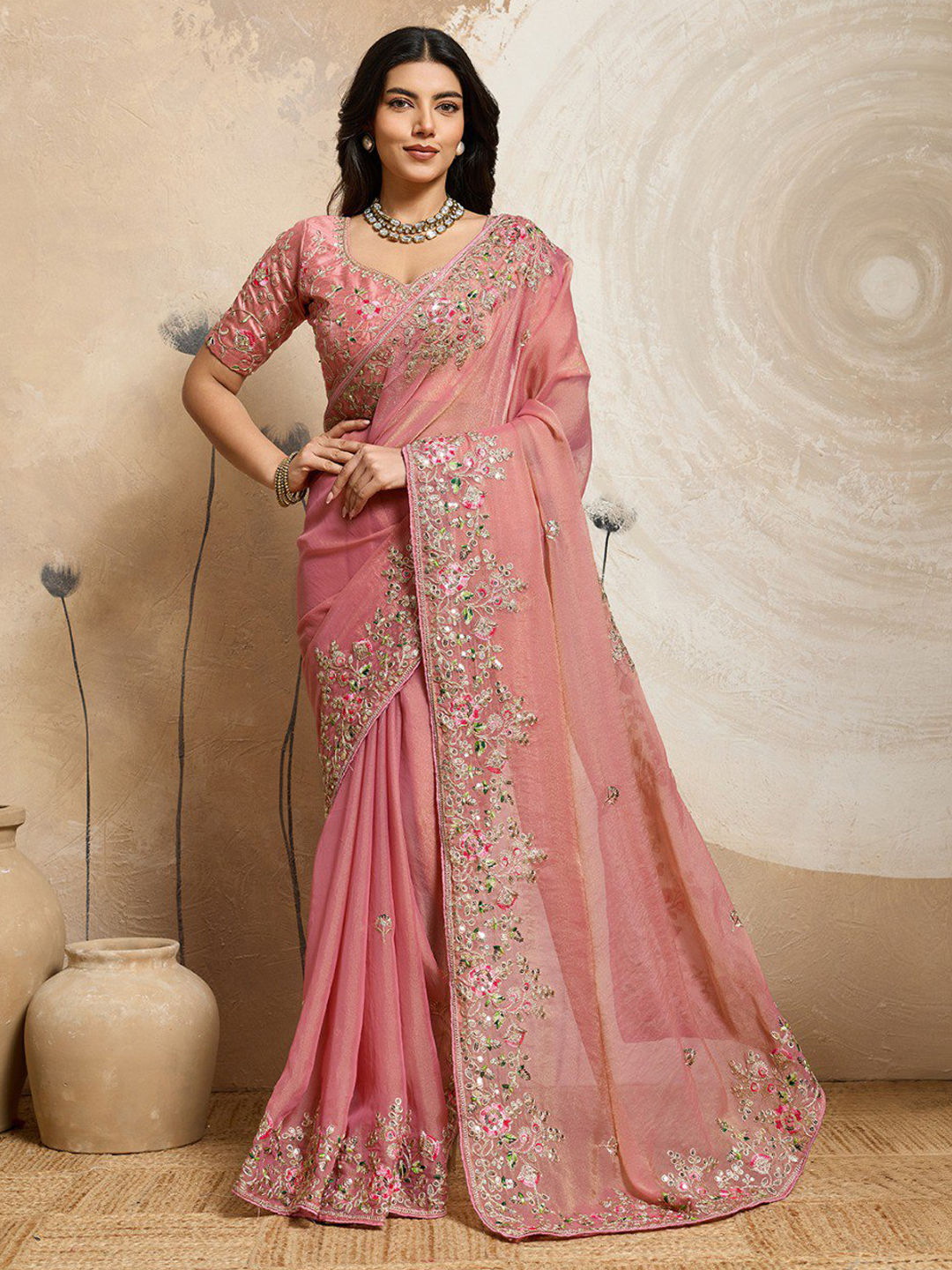 Best Bridal Sarees For Every Wedding Ceremony in USA India Wedding Saree chiffon-festive-saree