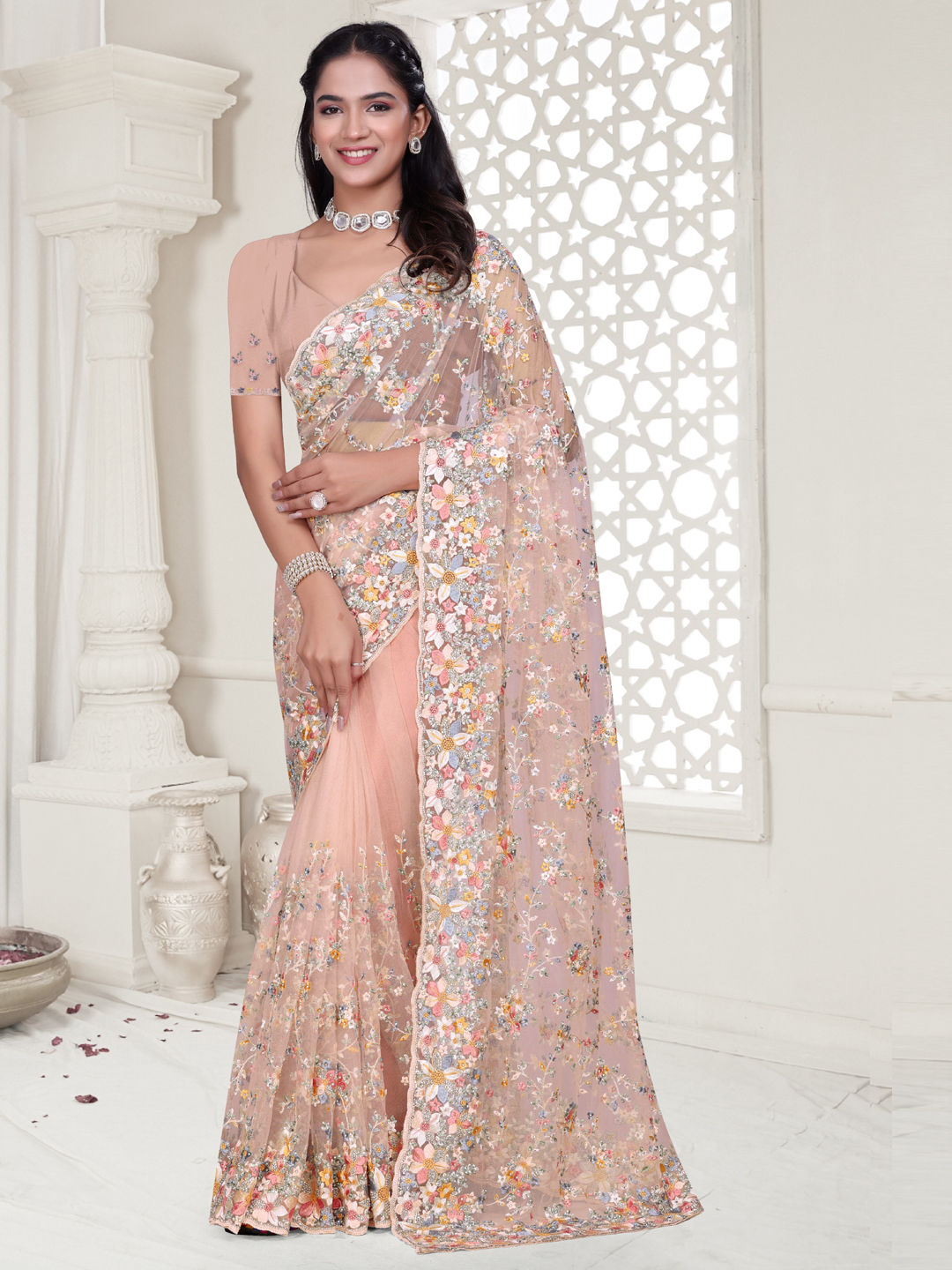 floral-saree