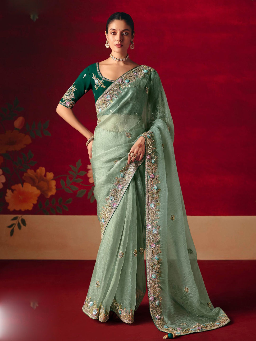 stone-work-saree