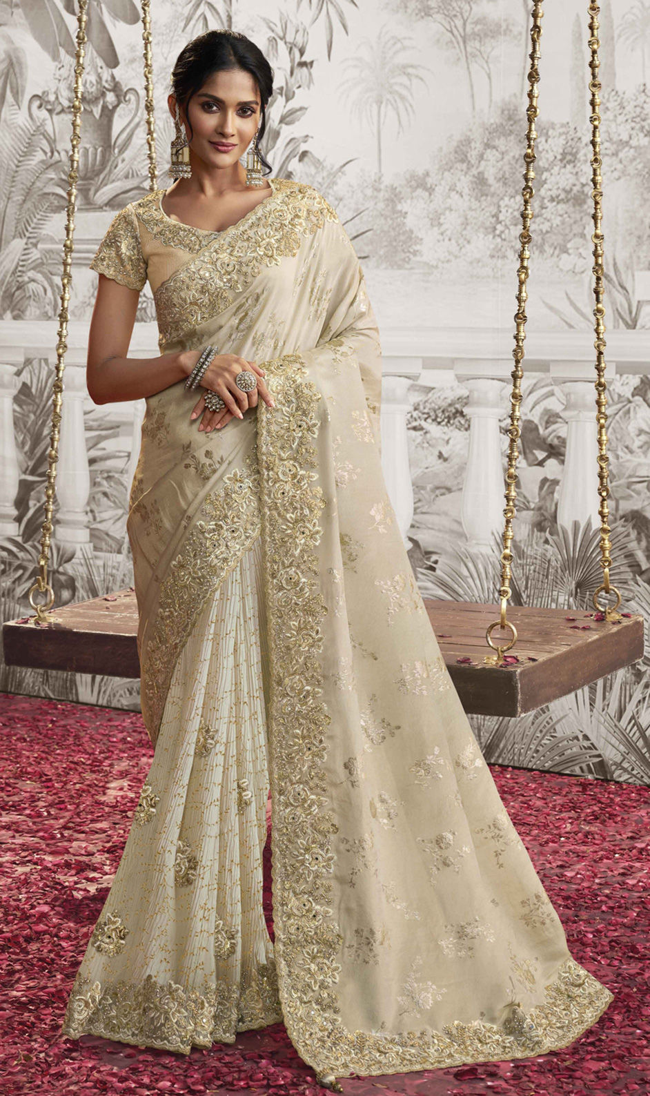 stone-work-saree