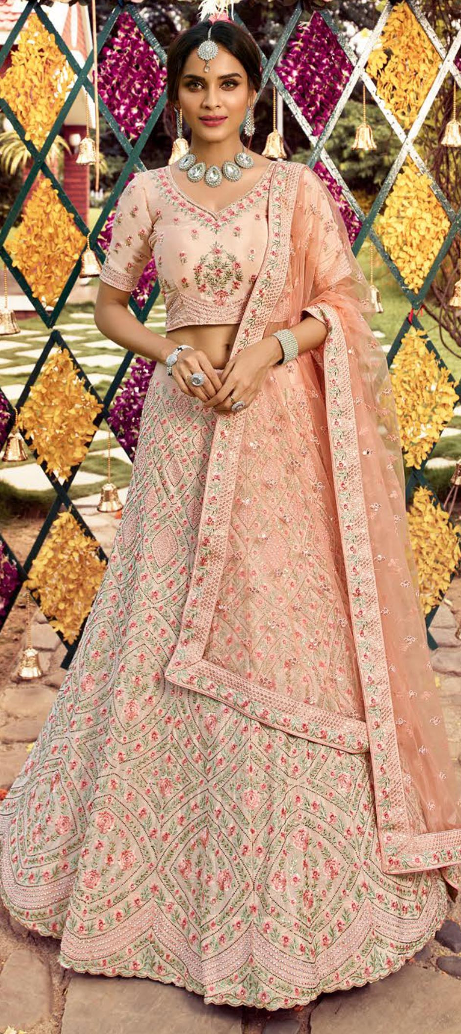 floral-lehenga