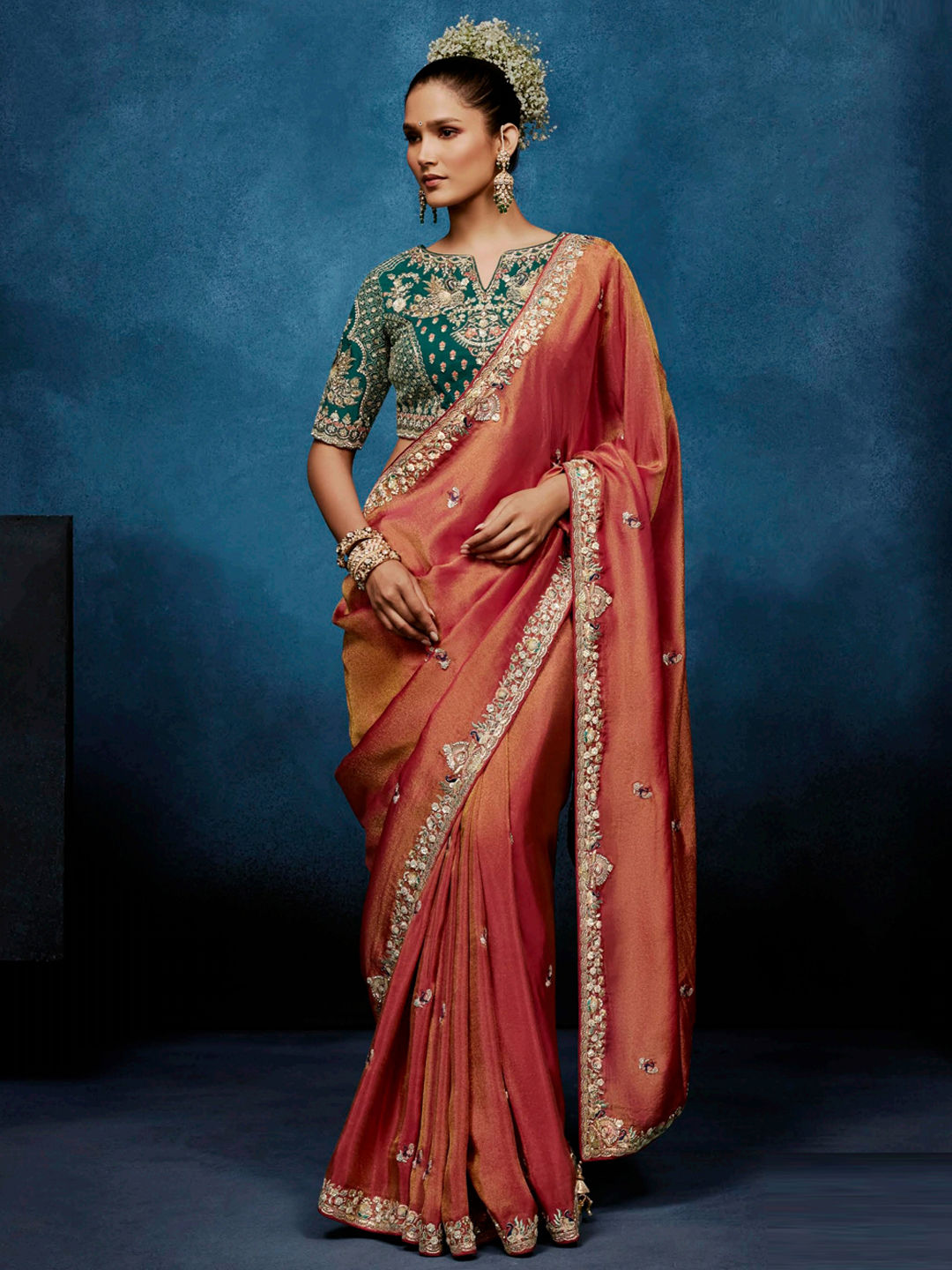 tissue-bridal-saree