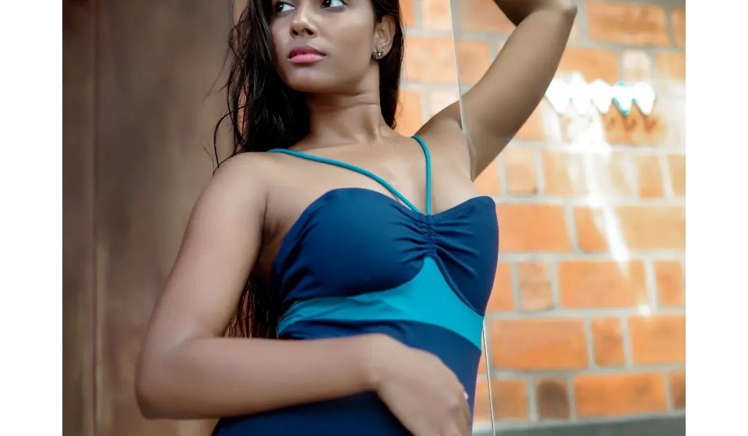 Arya Joy Looks Stylish in a Blue and Turquoise Swimsuit Celebrity Sarees