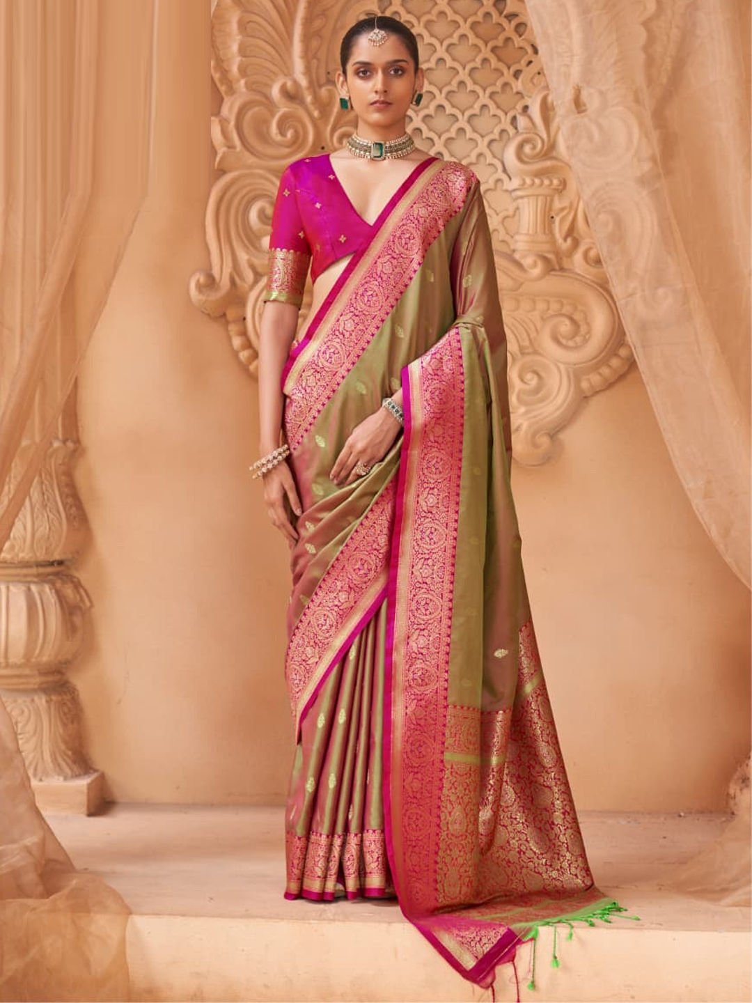 silk-reception-saree