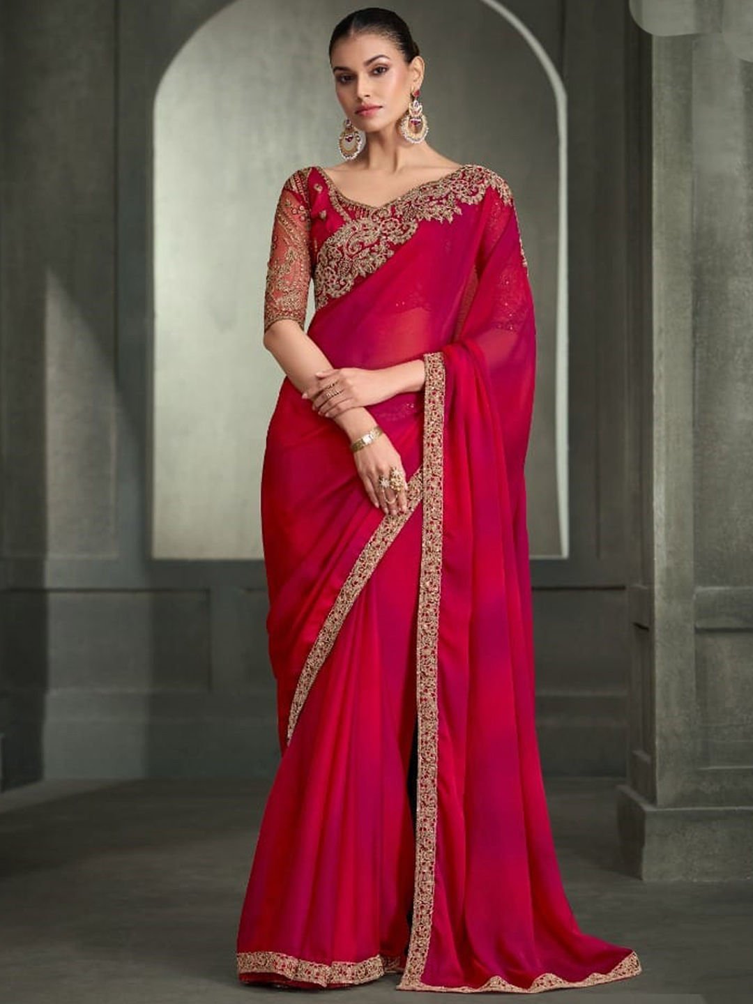 chiffon-bridal-saree