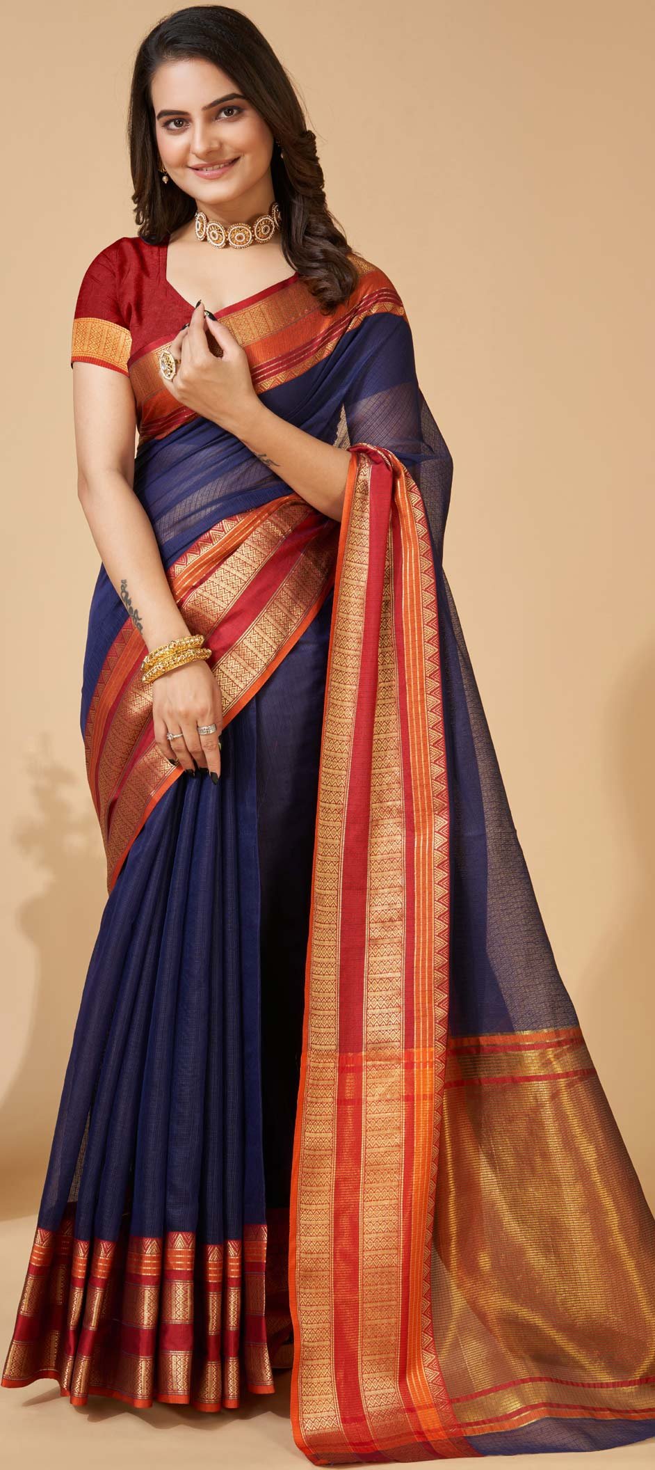 The Complete Encyclopedia Of Indian Sarees: 26 Types, Fabrics, Weaves & Regional Styles Explained India Wedding Saree kota-doria-silk-party-wear-saree