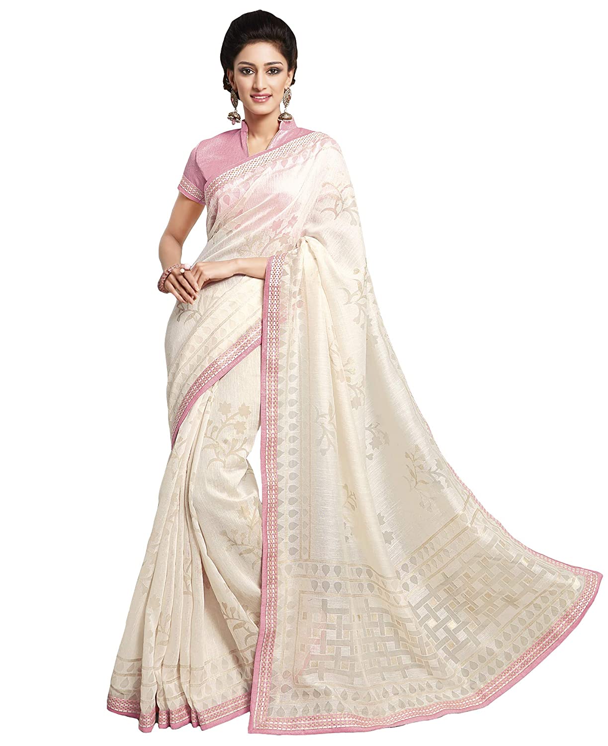 Roop Kashish Women’s Linen Saree Roop Kashish Women's Linen Saree