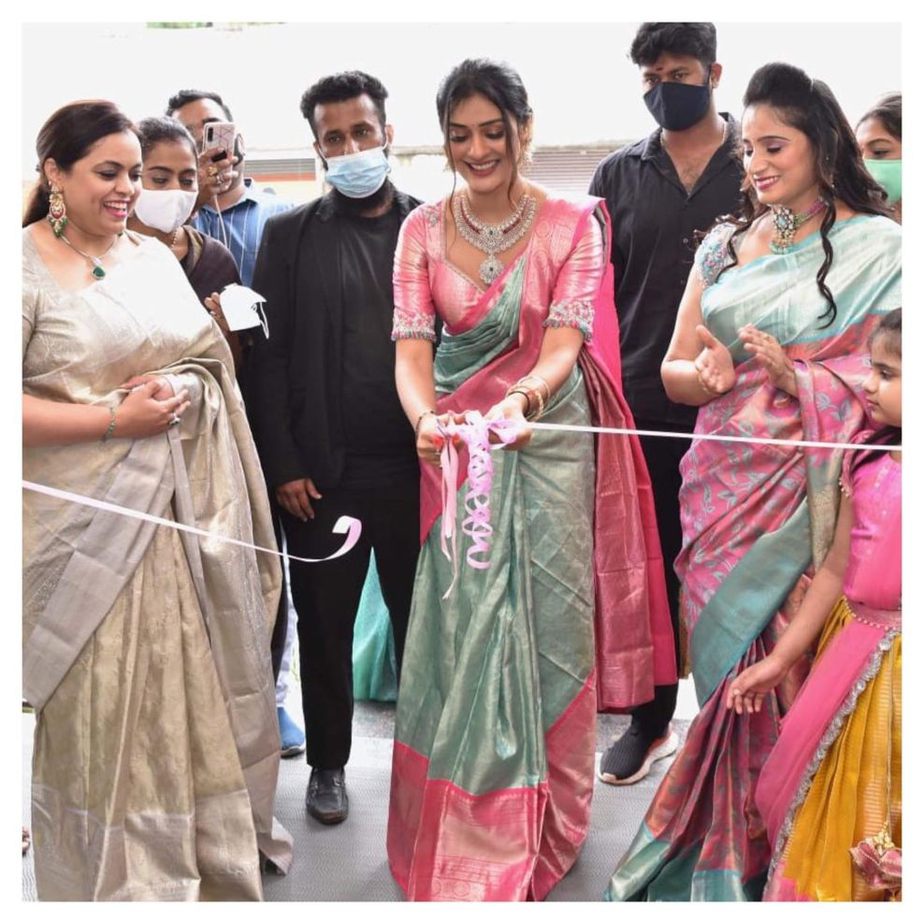 Payal Rajput appears to be like beautiful in a Kanchipuram saree for a store opening! Payal Rajput