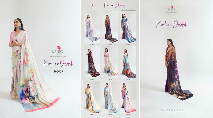 Rajtex Kouture Japan Satin Digital Print Sarees Rajtex Kouture Japan Satin Digital Print Sarees Sarees