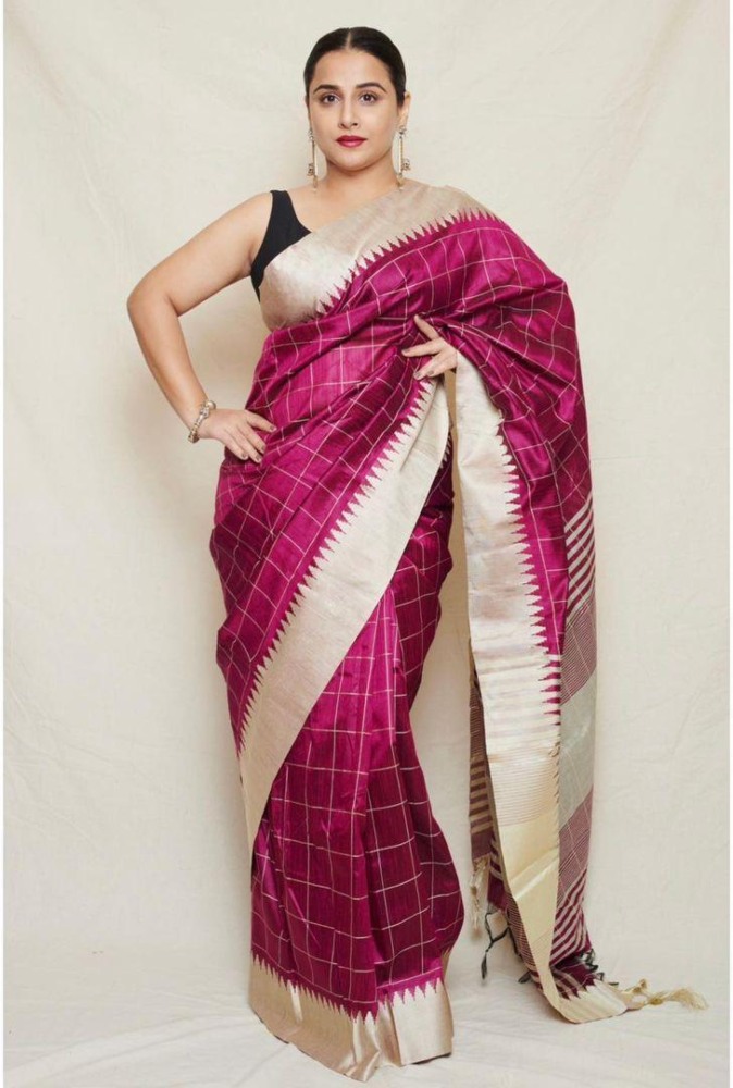 Vidya Balan dons a raw silk saree on National Handloom Day! Vidya Balan dons a raw silk saree on National Handloom Day! Vidya Balan