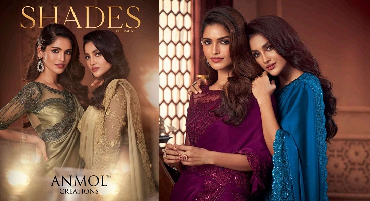 Anmol Creations Shades Designer Sarees Vol 5 Sarees