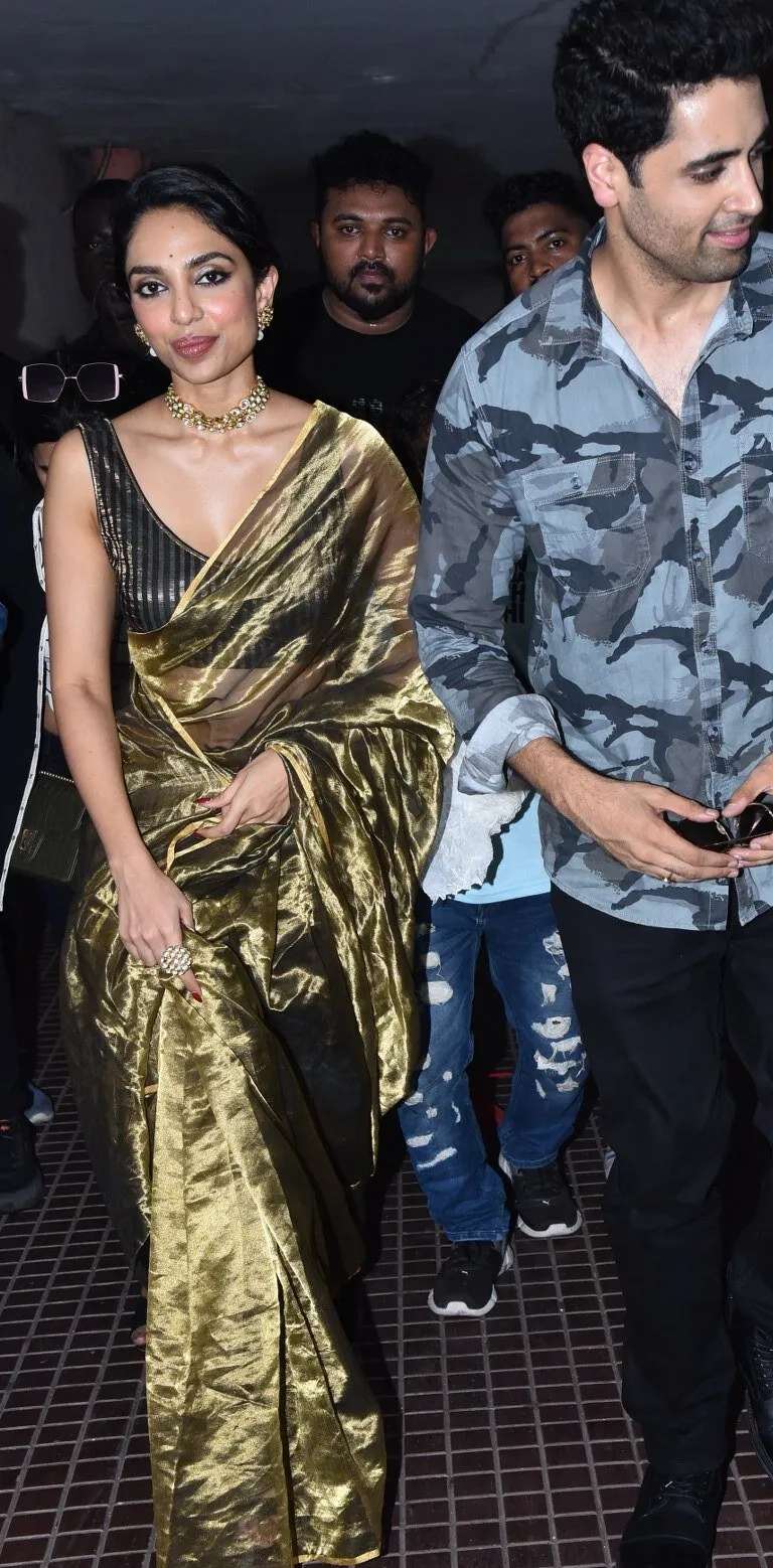 Sobhita Dhulipala in a gold tissue saree for “Major” pre-release event! Celebrity Sarees
