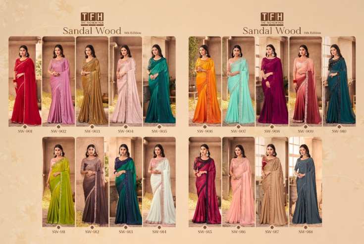 TFH Sandal Wood Designer Sarees Vol 9 TFH Sandal Wood Designer Sarees Vol 9 Womens Fashion