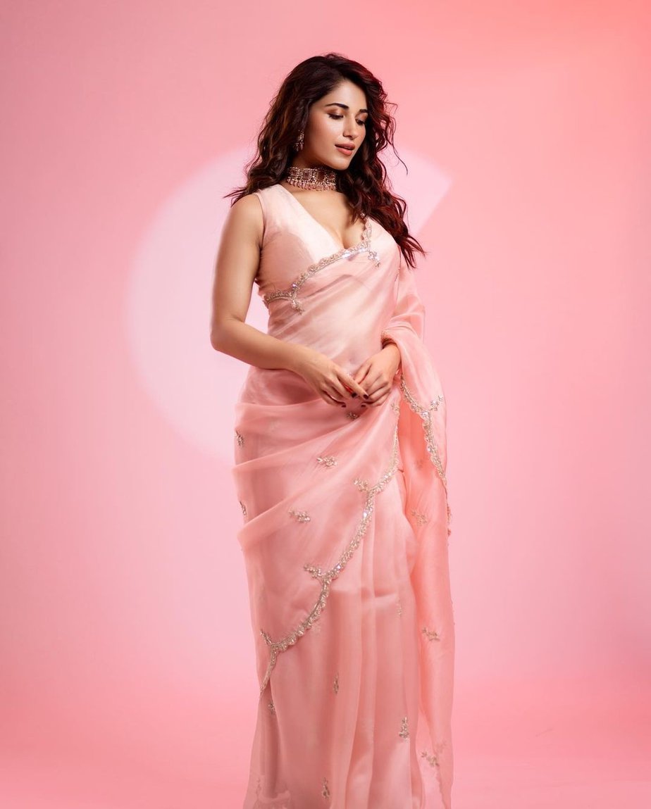 Ruhani Sharma is a sight to behold in a pastel pink organza saree! Ruhani Sharma is a sight to behold in a pastel pink organza saree! Celebrity Sarees