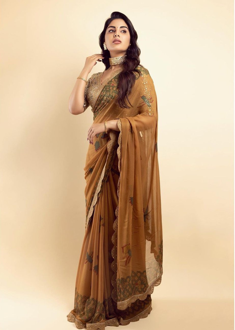 Samyuktha Menon looks her gorgeous best in a kalamkari saree! SAMYUKTHA MENON IN A SAREE