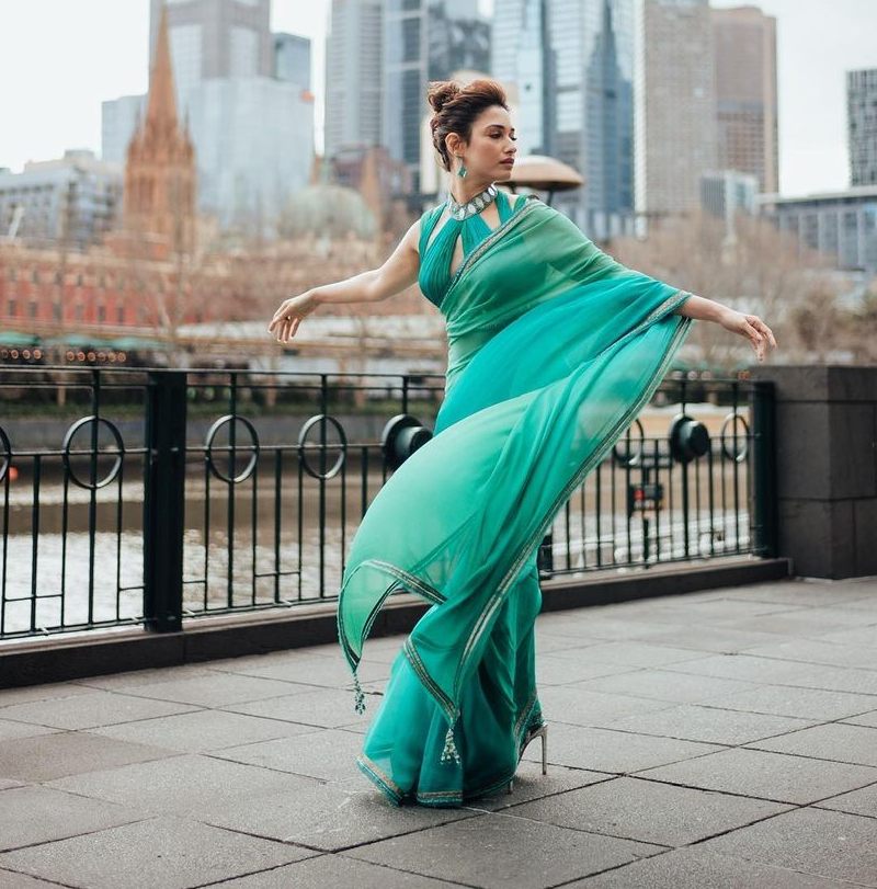 Tamannaah’s look in a teal saree for Melbourne film festival! Tamannaah Bhatia in a saree