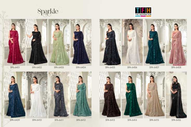 TFH Sparkle Vol 2 Party Wear Designer Sarees Womens Fashion