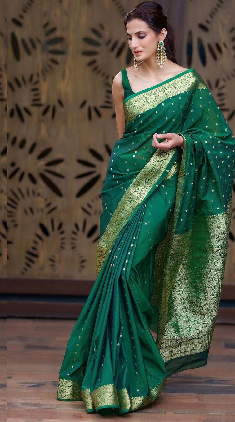 Shilpa Reddy’s regal ethnic look in a green chanderi saree! Shilpa Reddy